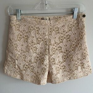 Vintage Brexxy Cream Floral Embroidered Lace Shorts